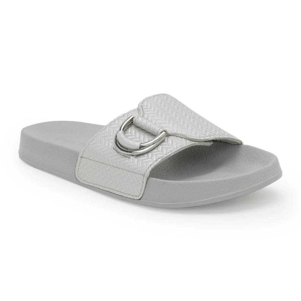 Womens Sliders in Light Grey | Casual Pool Sliders — 3 / Light Grey