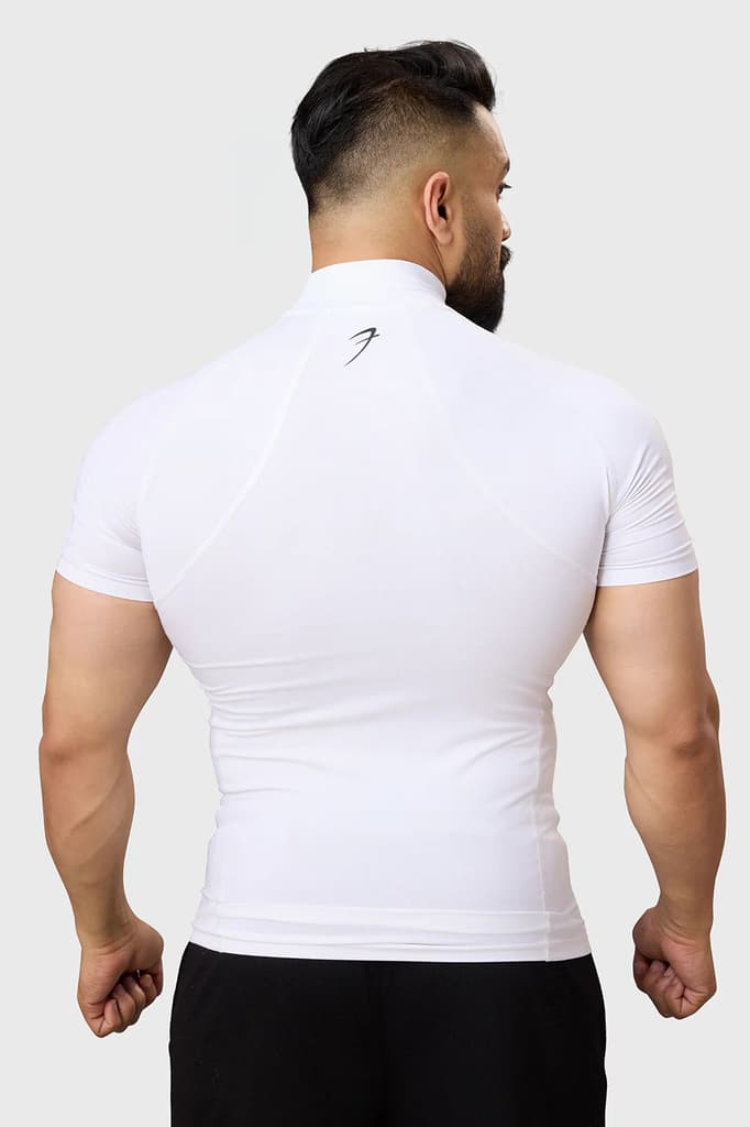 High Neck Compression T-shirt White — photo 6