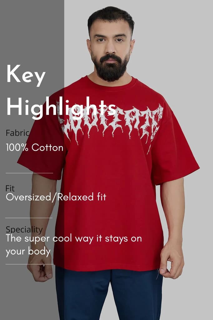 Levitate Oversized T-shirt Red — photo 8