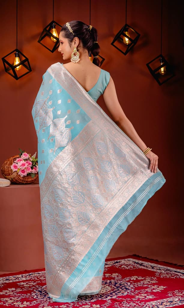 Mimosa Women's Woven Design Banarasi Style Art Silk Saree With Blouse Piece : SA00001766SFFREE — photo 6