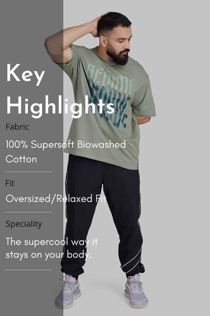 Regime Oversized T-shirts Sage Green — photo 6