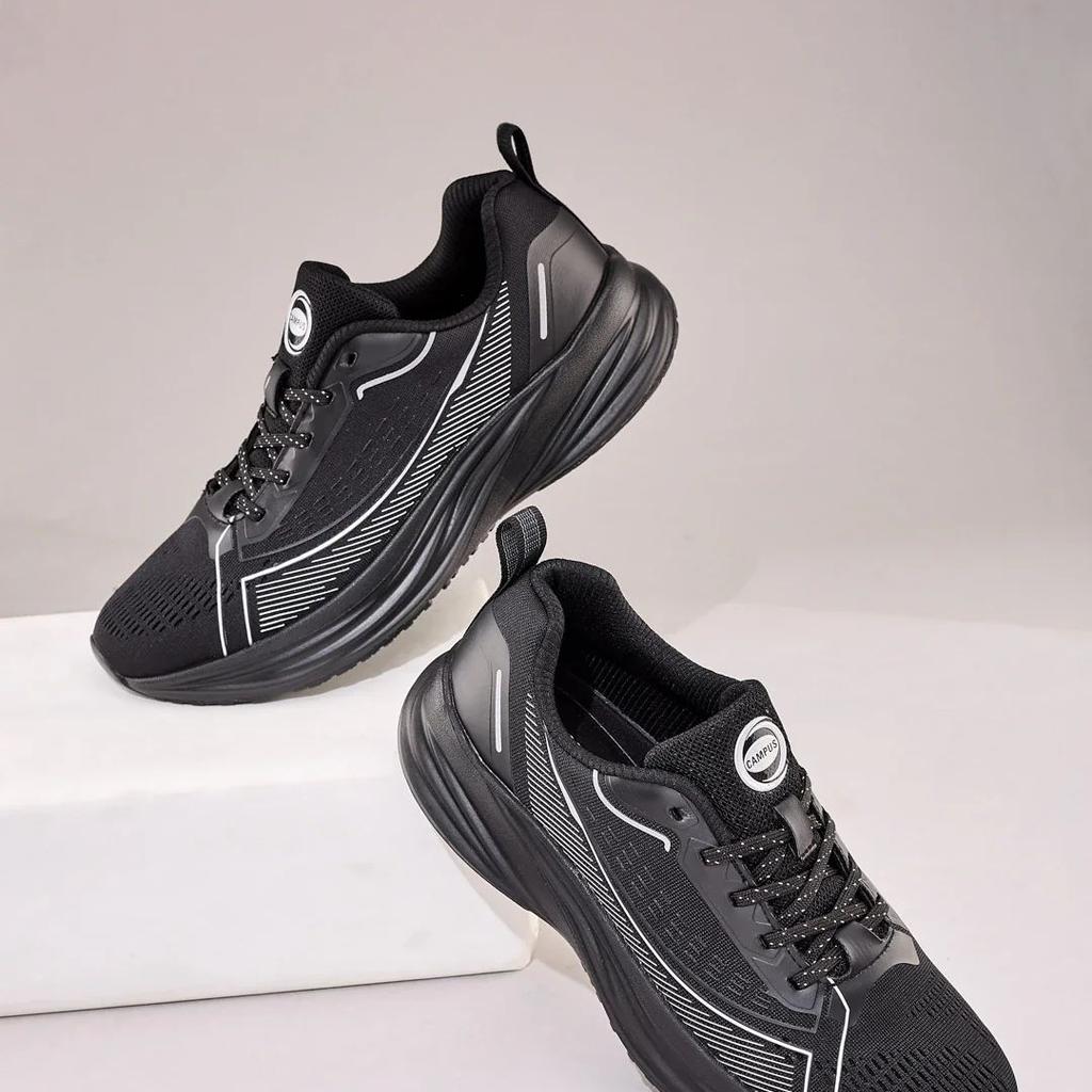 SPINE Black Men's Running Shoes