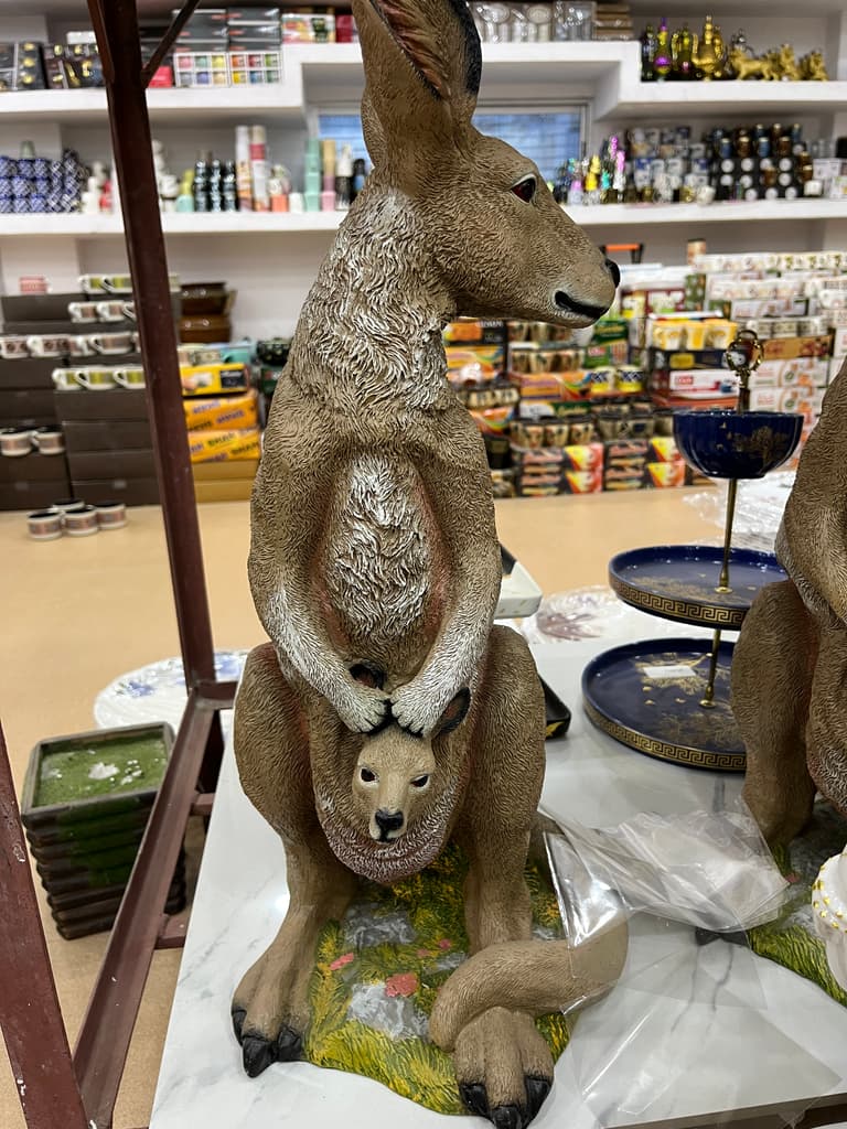 Kangaroo Family Statue | Sculpture | Bronze | Brown and Tan