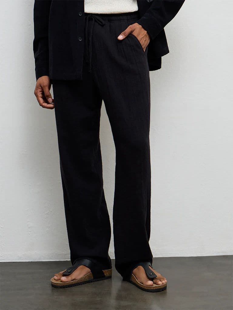 ETA Black Relaxed-Fit Mid-Rise Chinos — photo 2