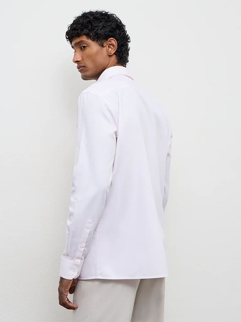 WES Formals Pink Slim-Fit Cotton Shirt — photo 4