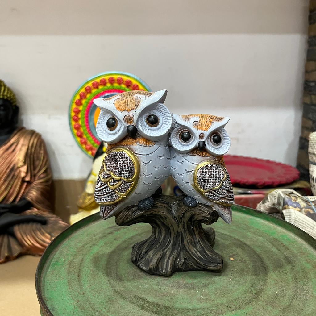 Owl Figurine | Decorative | Wood | Brown