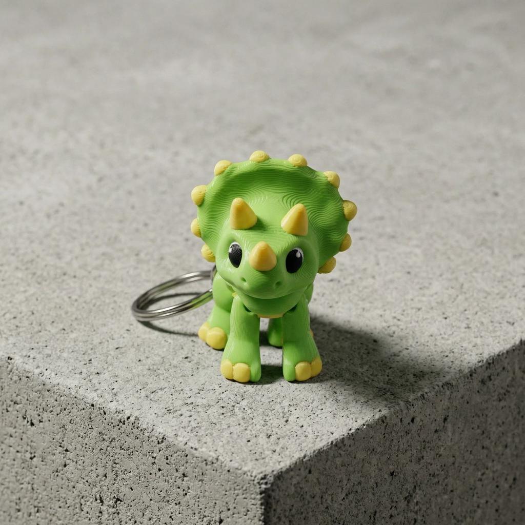 Triceratops Keychain