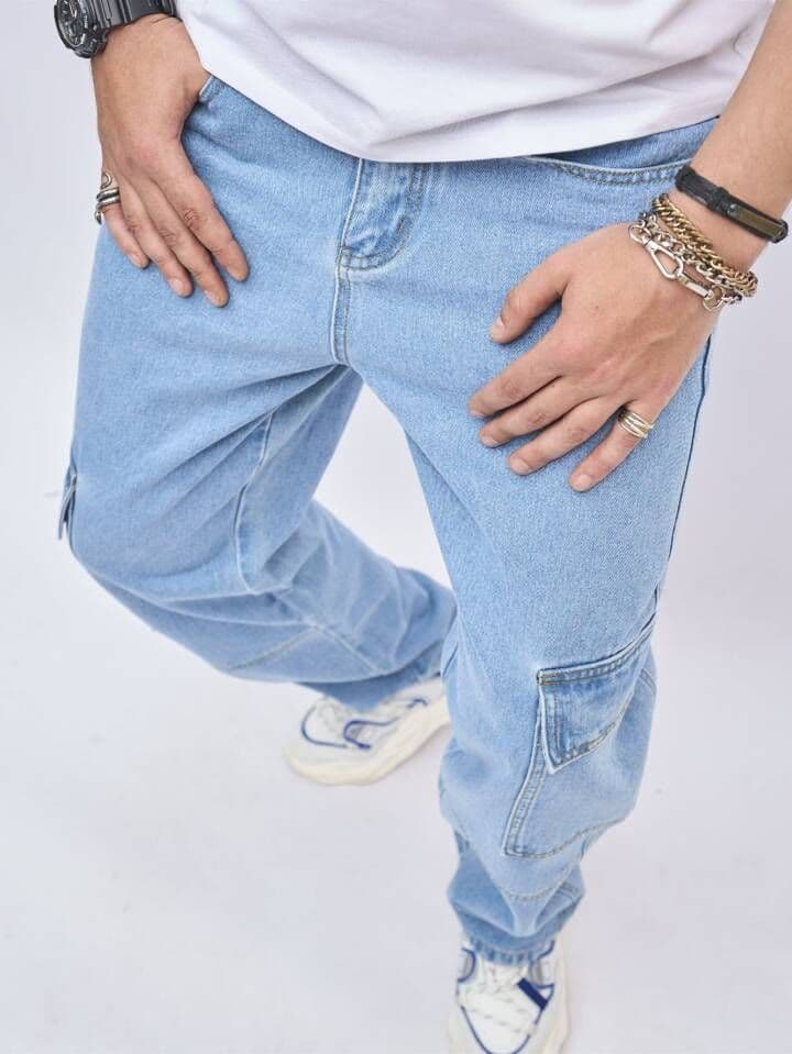 Light Blue Craftsman Cargo Jeans — photo 2