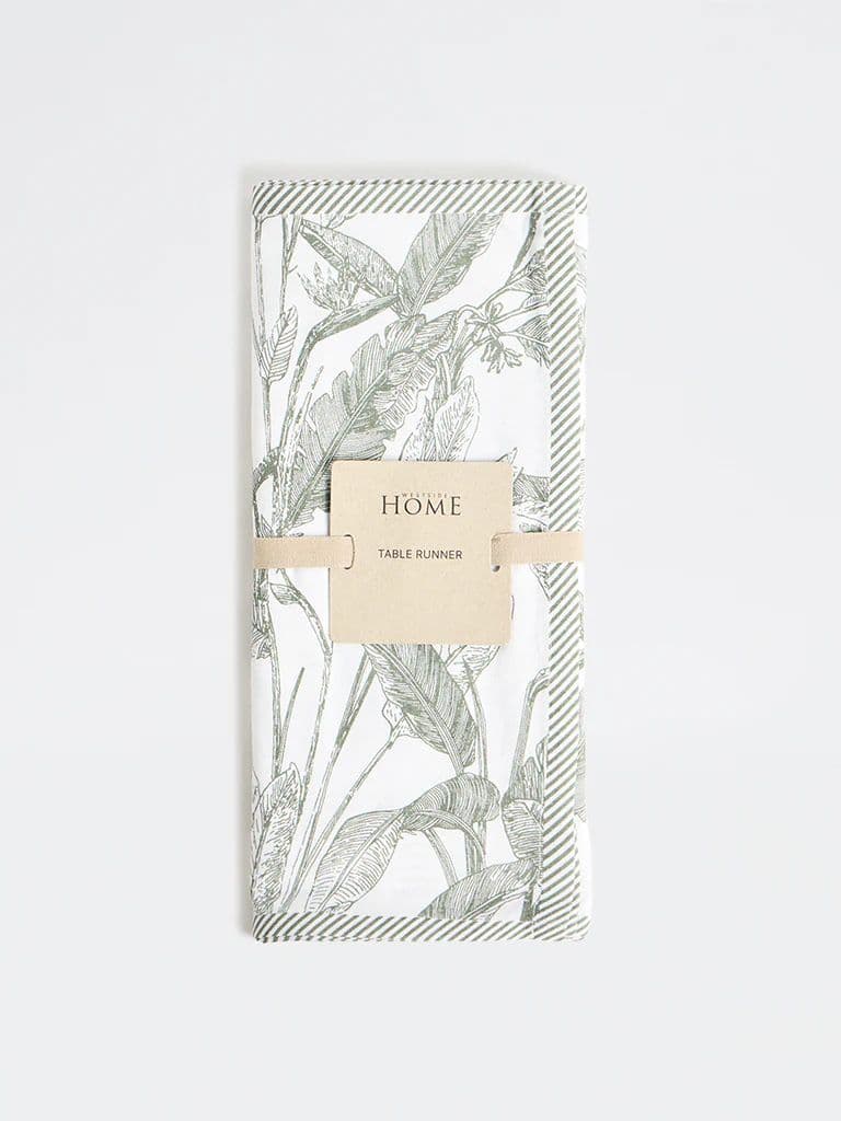 Westside Home Green Botanical Printed Table Runner — photo 2