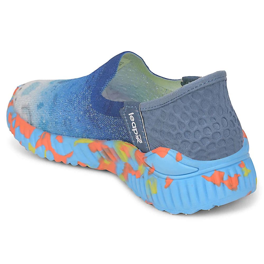 Leap7x Blue Sports Non Lacing Walking Shoes For Kids NITKID-13 By Liberty — photo 4