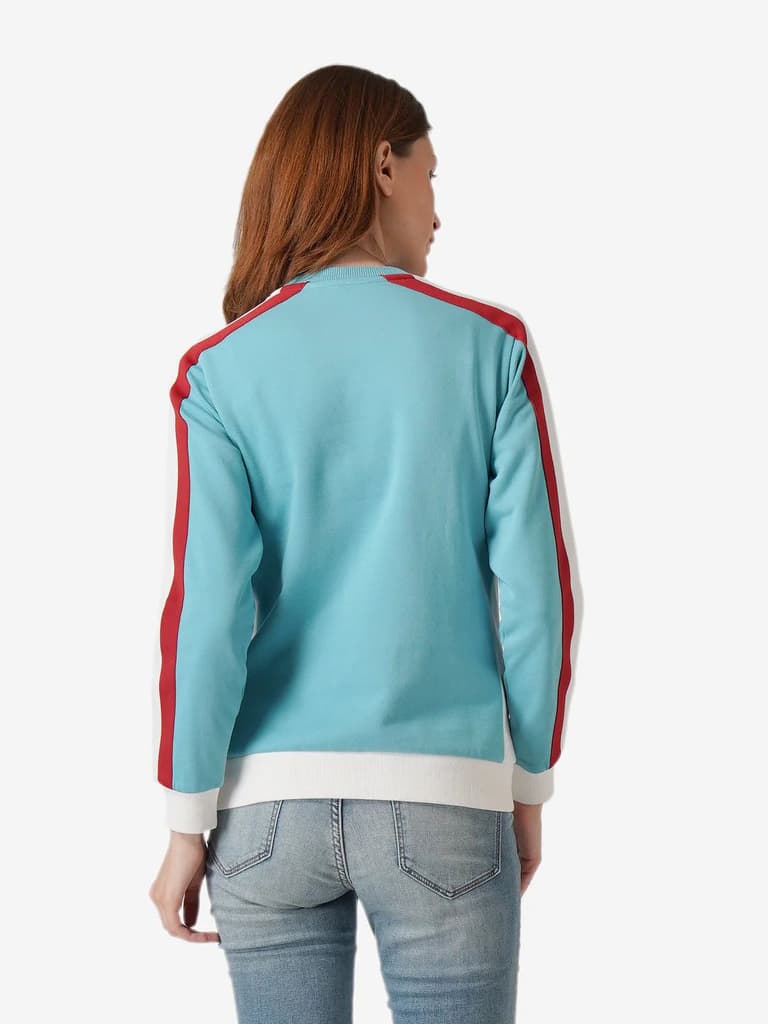 Sweatshirts for Women in Bright Blue | Cotton Blend Printed Sweatshirt — photo 4