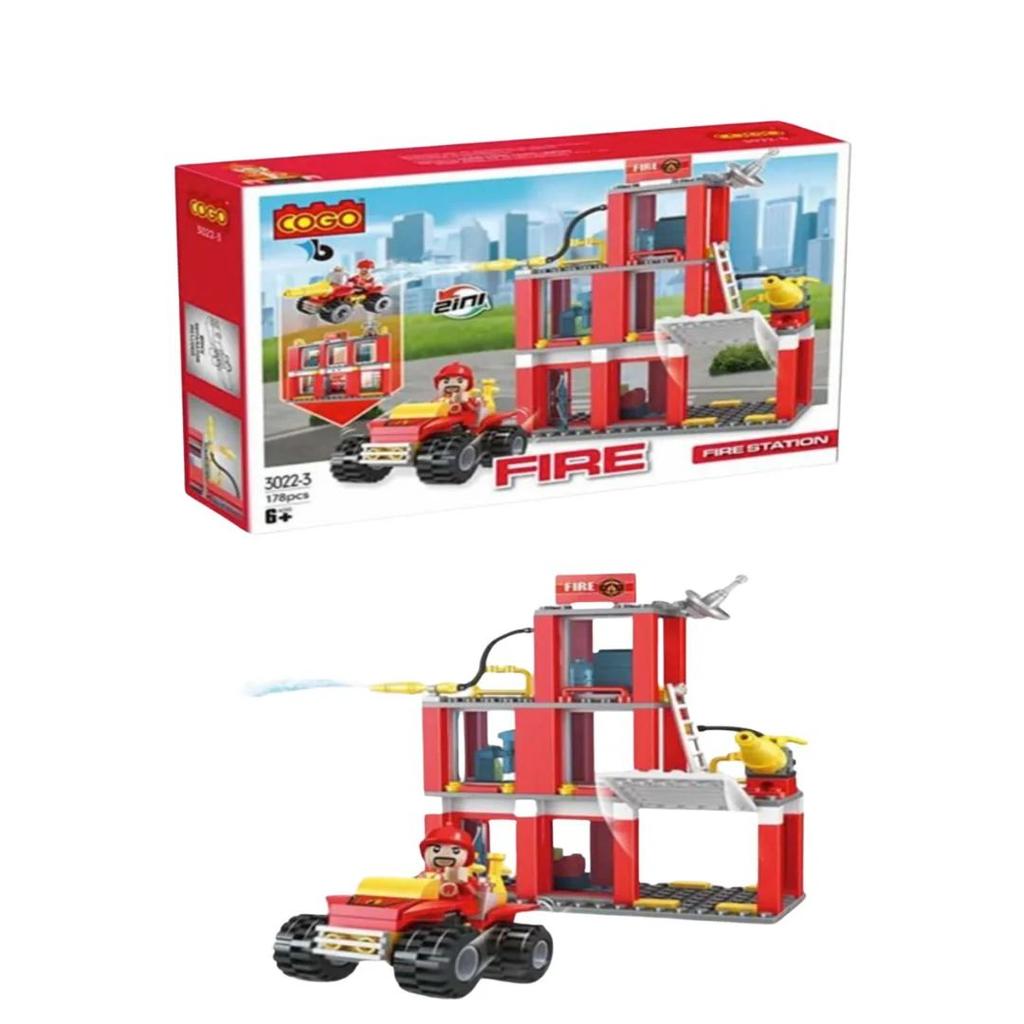Fire Station Building Blocks Set With Fire Truck 2 In 1 — photo 3
