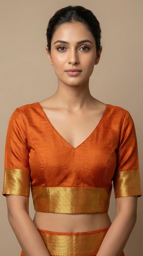 MIMOSA Women's Woven Design Banarasi Style Raw Silk Saree with Blouse Piece - Mustard ( SA00003136MSFREE ) — photo 5
