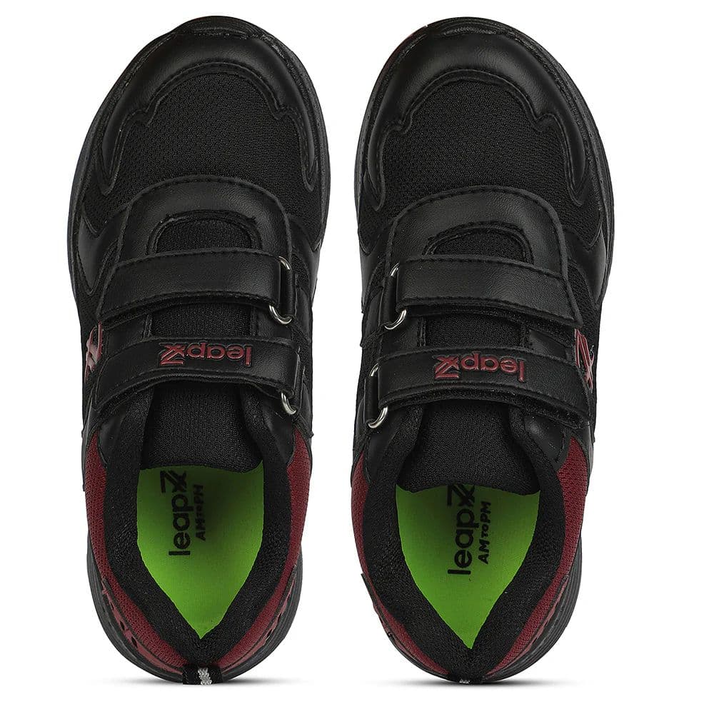 LEAP7X Black Sports Non Lacing Walking Shoes for Kids PRIMEK-6 by Liberty — photo 8