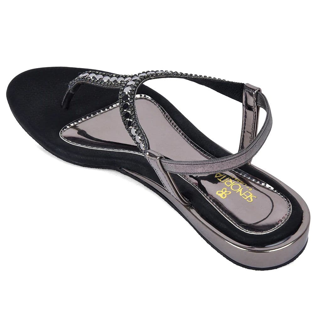 Senorita STY-179E Black Casual Flat Sandal for Women by Liberty — photo 5