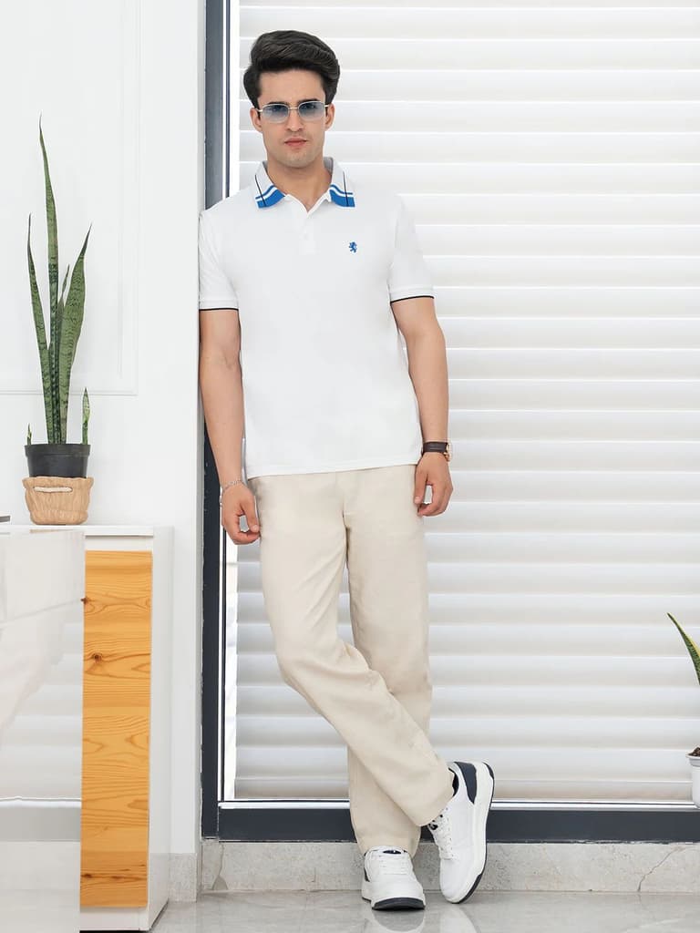 T Shirts for Men in White | Polyester Polo T Shirt — photo 4