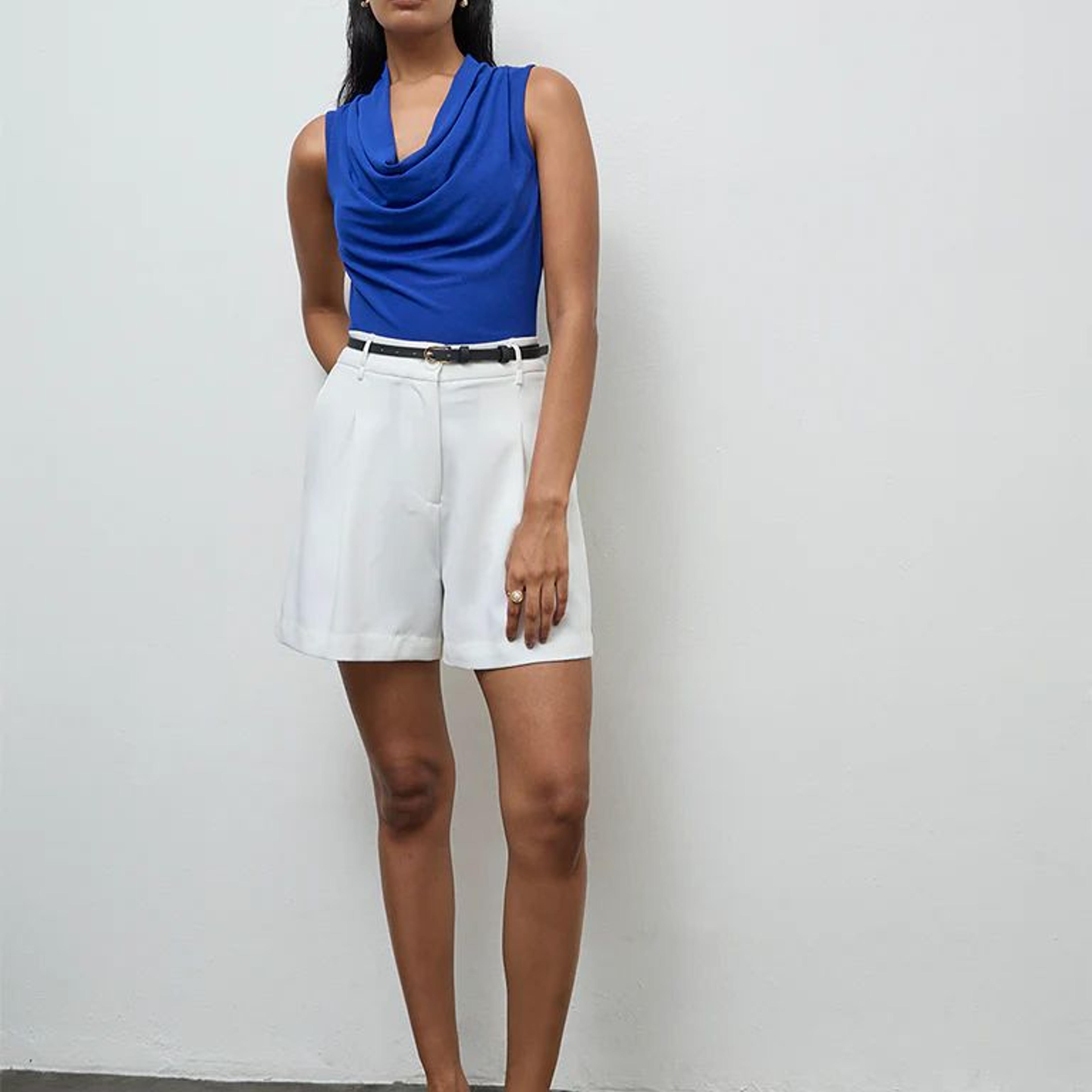Wardrobe Blue Cowl Neck Top