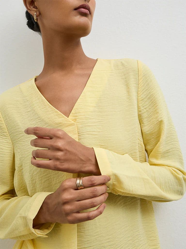 Wardrobe Yellow Crinkle-Textured Blouse — photo 3