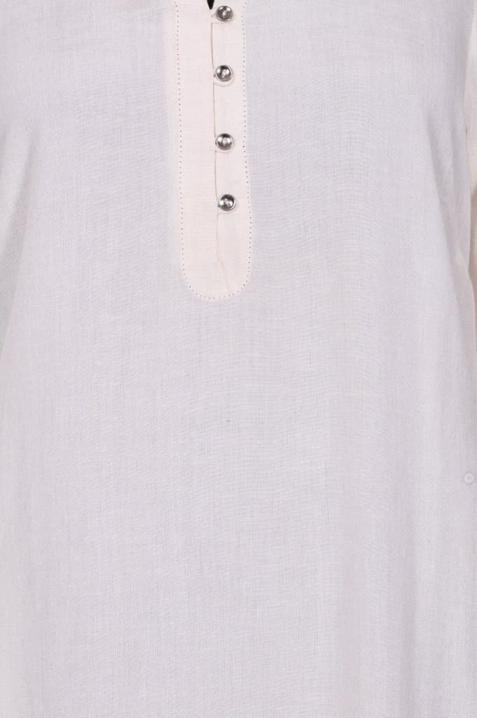 Beige Solid Rayon Straight Kurta — photo 3