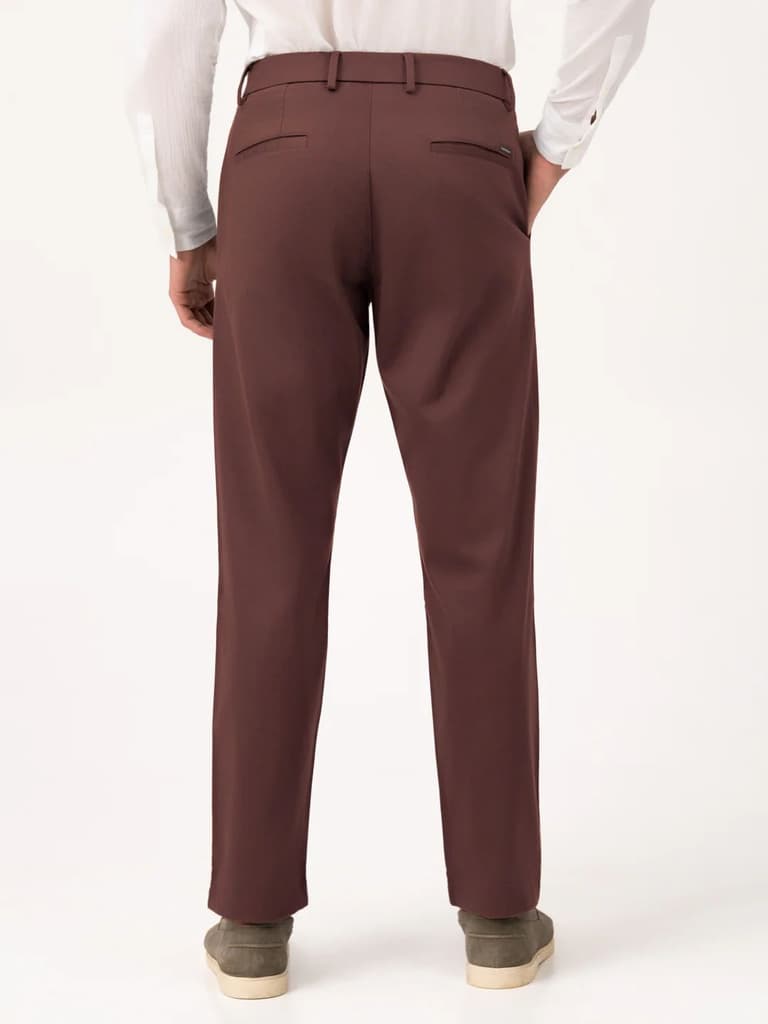 Cognora Brown Relaxed Fit Stretch Chinos for Men — photo 7