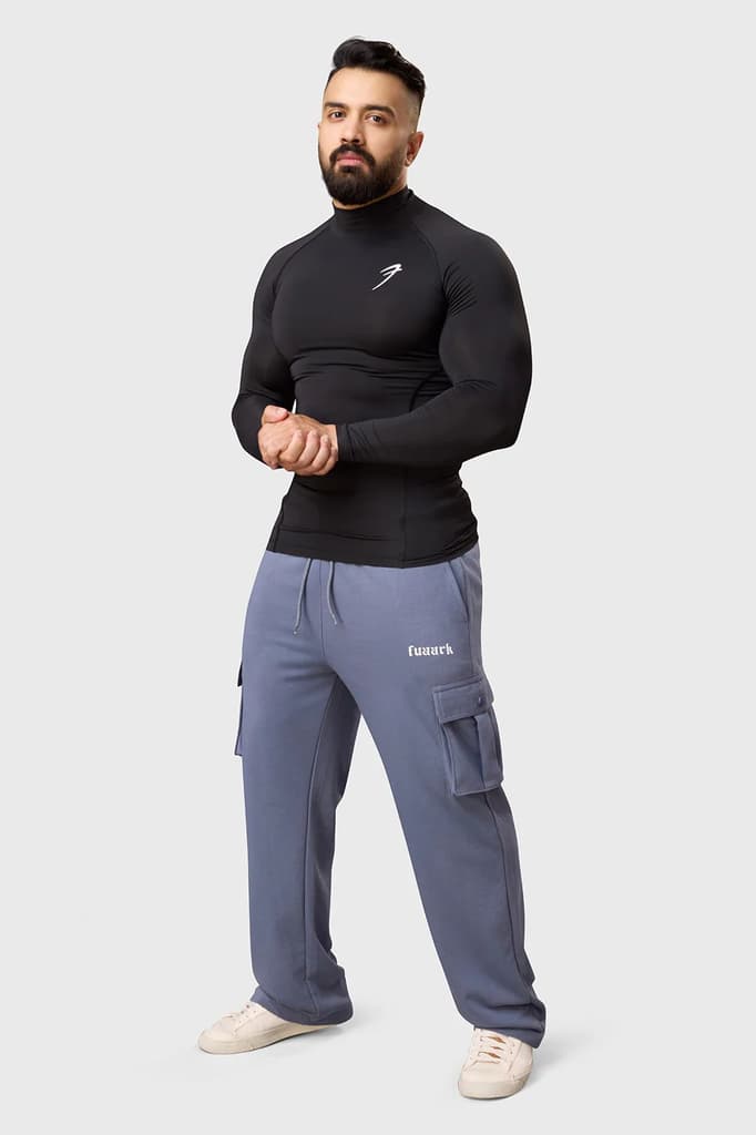 High Neck Compression Full Sleeves T-shirt Black — photo 3