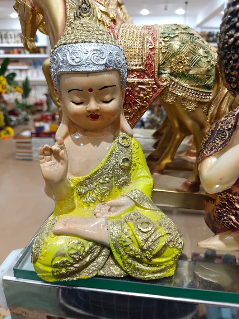 Gold Buddha Statue | Decorative | Gilded | Yellow