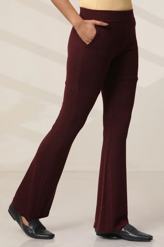 Purple Boot Cut Parallel Pants — photo 3