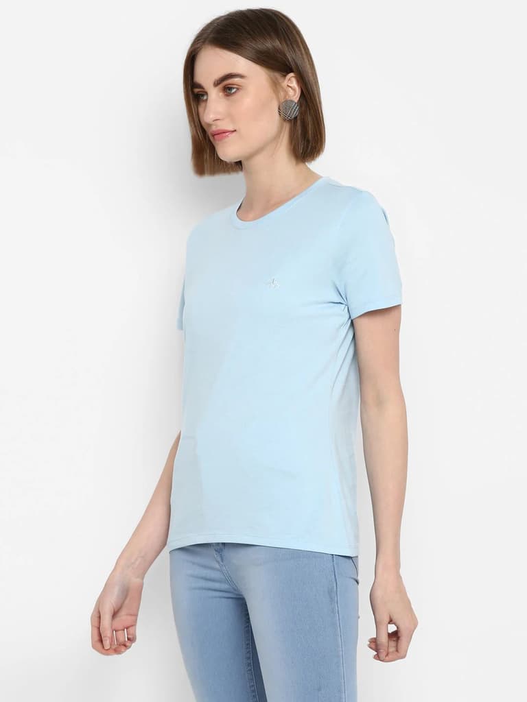 T-Shirt for Women in Pastel Blue | Cotton Round Neck T Shirt — photo 5