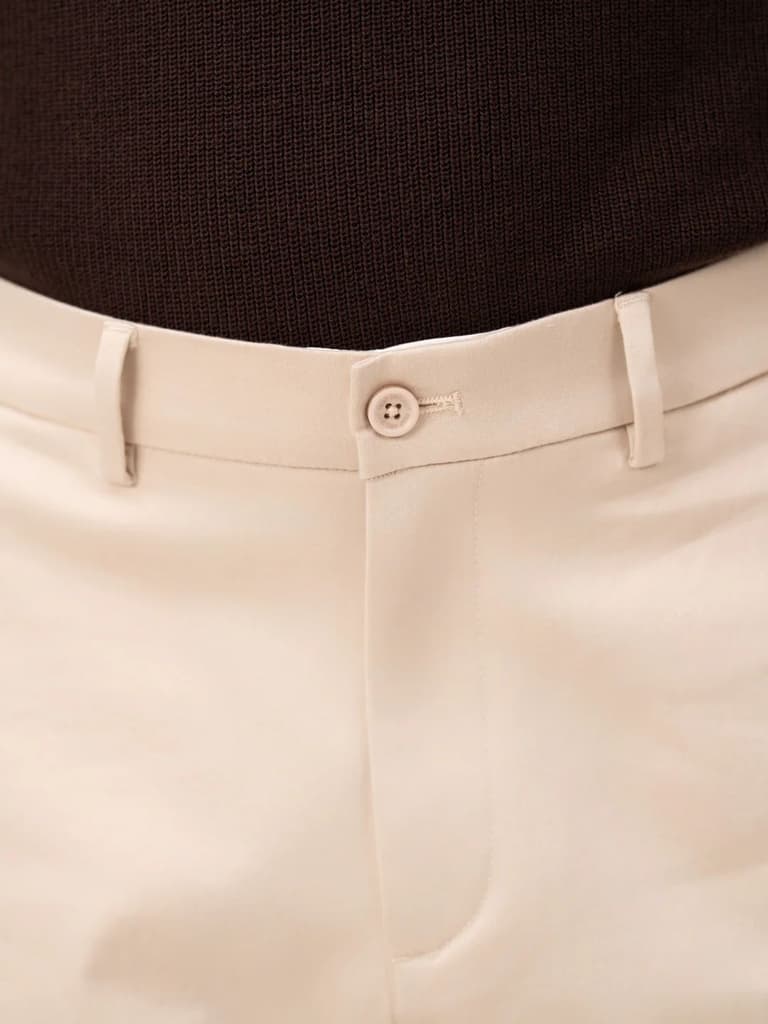 Lumora Cream Relaxed Fit Stretch Chinos for Men — photo 10