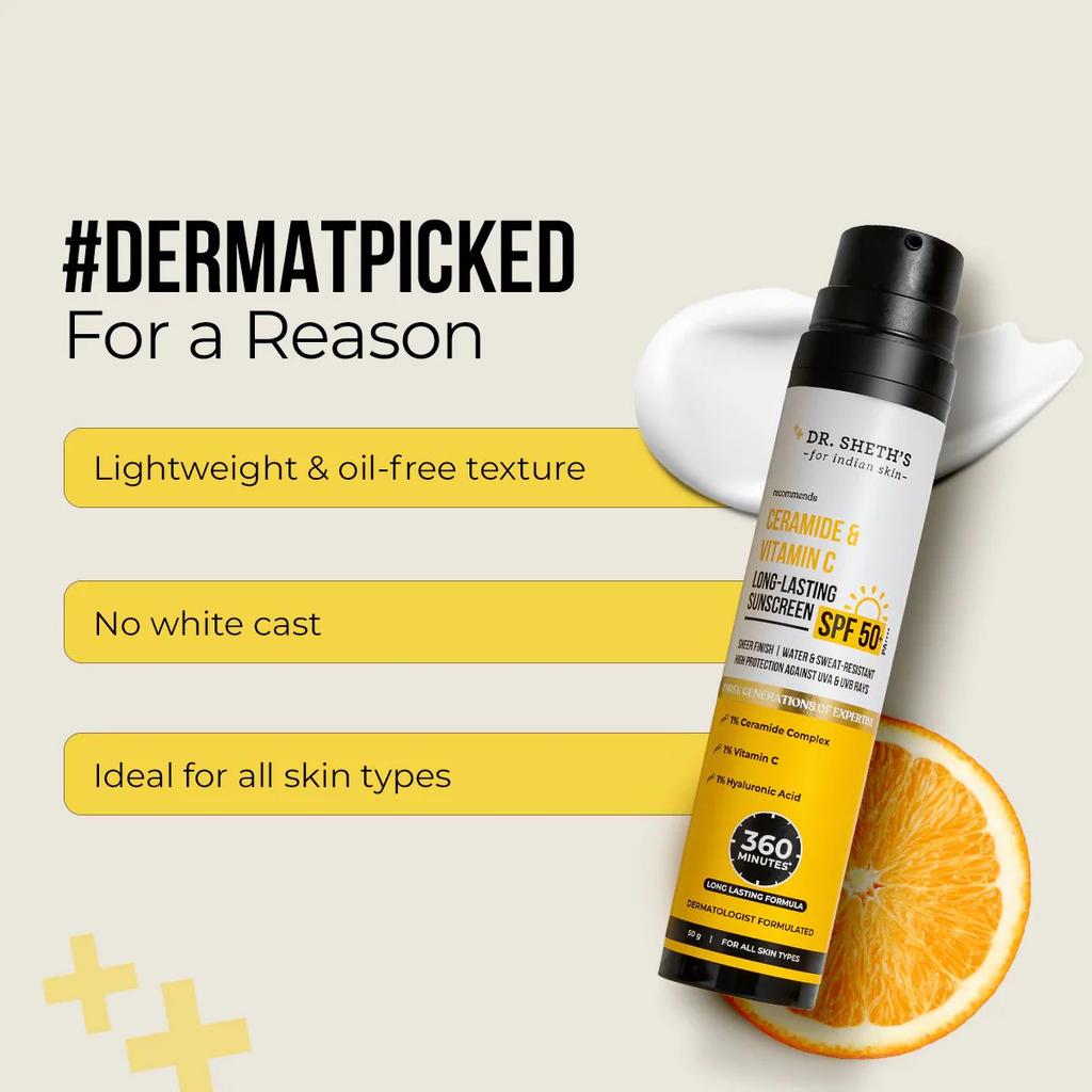Ceramide & Vitamin C Long Lasting Sunscreen - 50gm