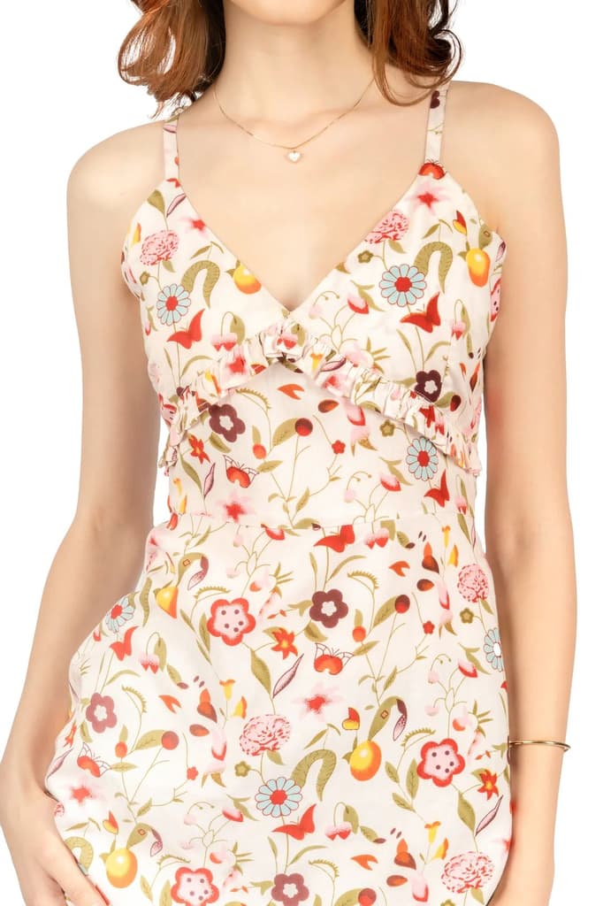 Multicolour Sleeveless Floral Dress — photo 5