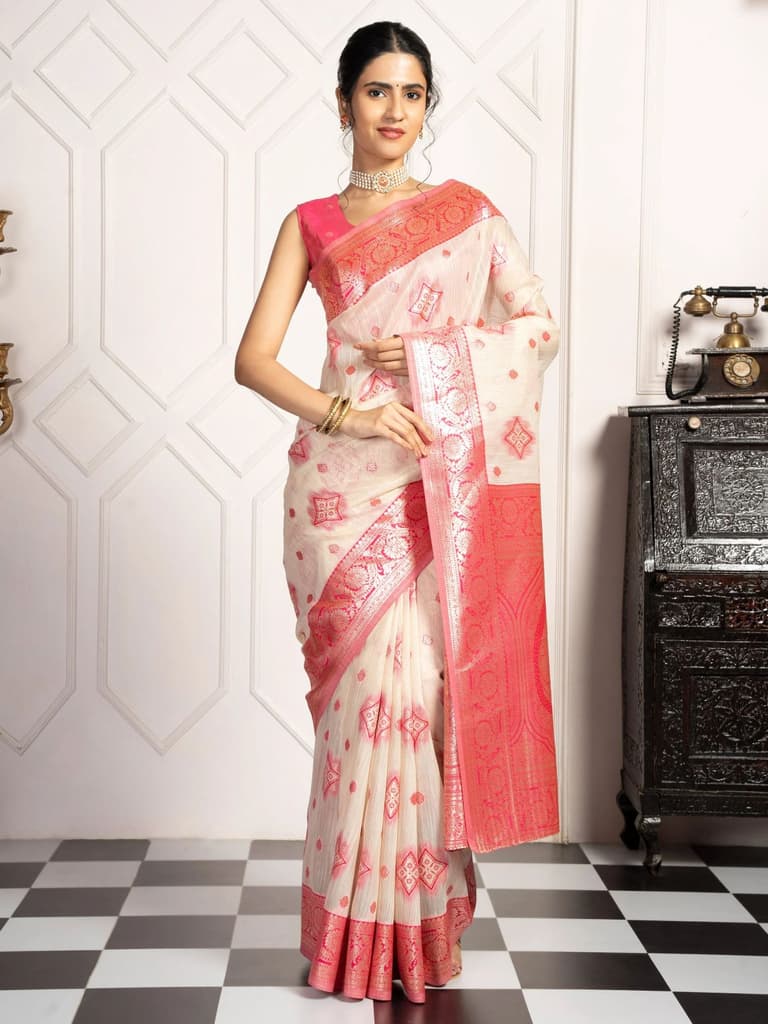 Mimosa Women's Woven Design Kanjivaram Style Art Silk Saree With Blouse Piece : SA00002068HWFREE — photo 2