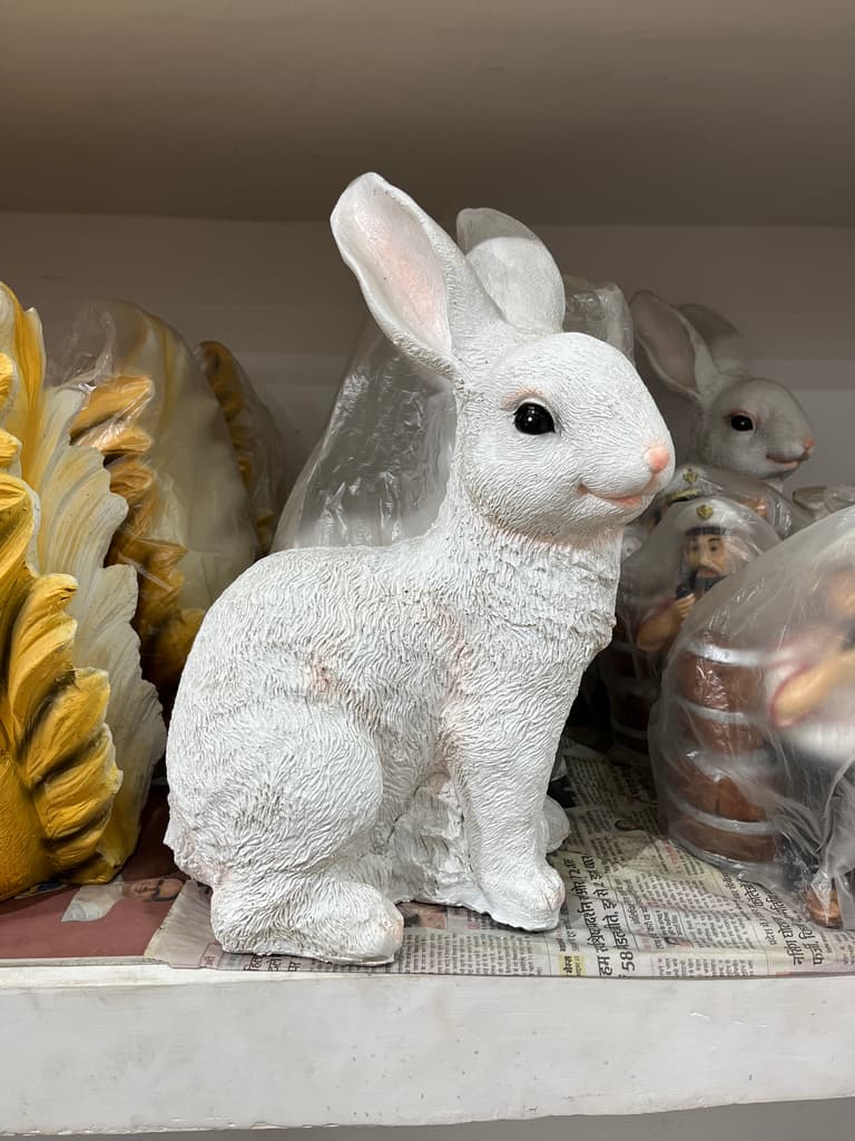 White Bunny Rabbit Figurine | Decoration | Plastic | White