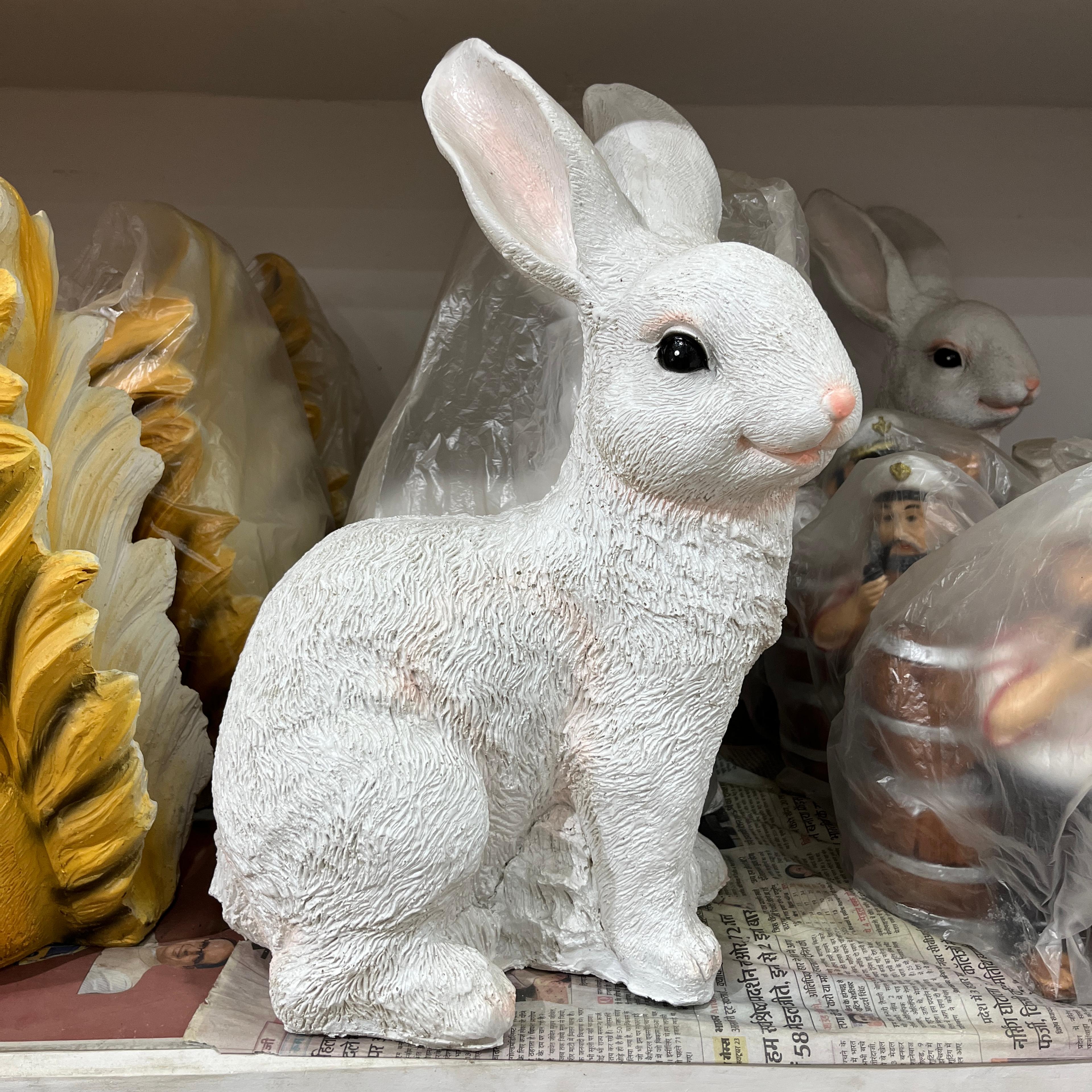 White Bunny Rabbit Figurine | Decoration | Plastic | White