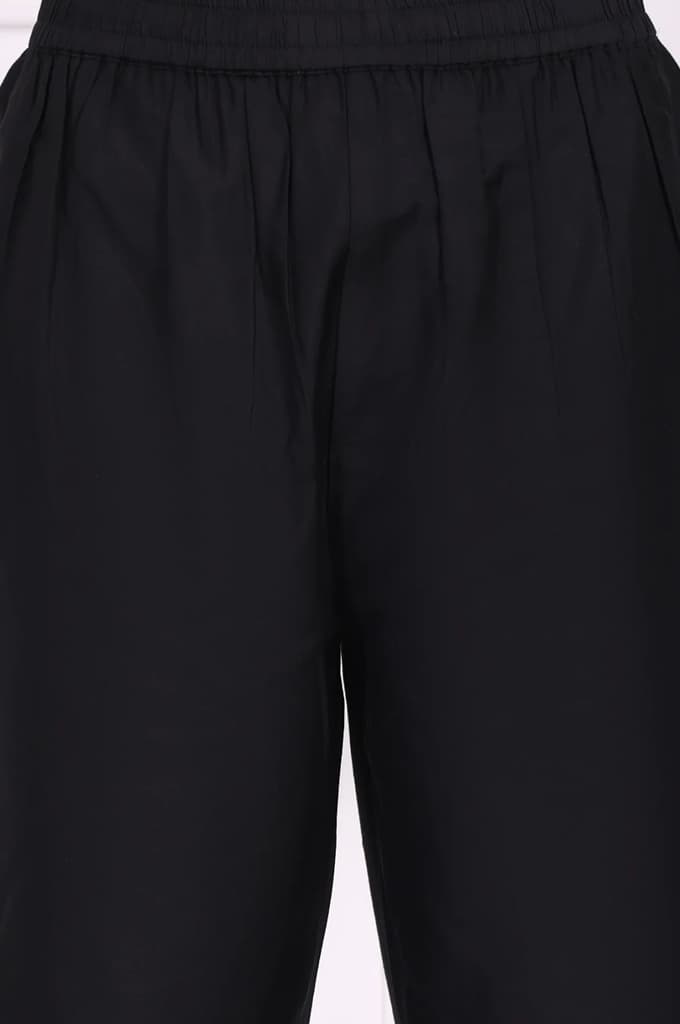 Black Embroidered Straight Kurta with Straight Pant and Dupatta Set — photo 8