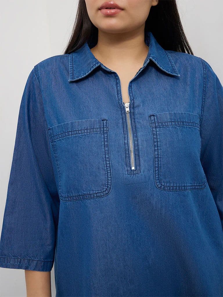 Gia Blue Denim Blouse — photo 3