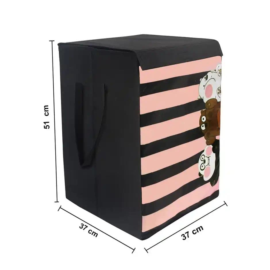 PrettyKrafts 75 L Panda Laundry Basket Set | Foldable Organizer with Lid — photo 3