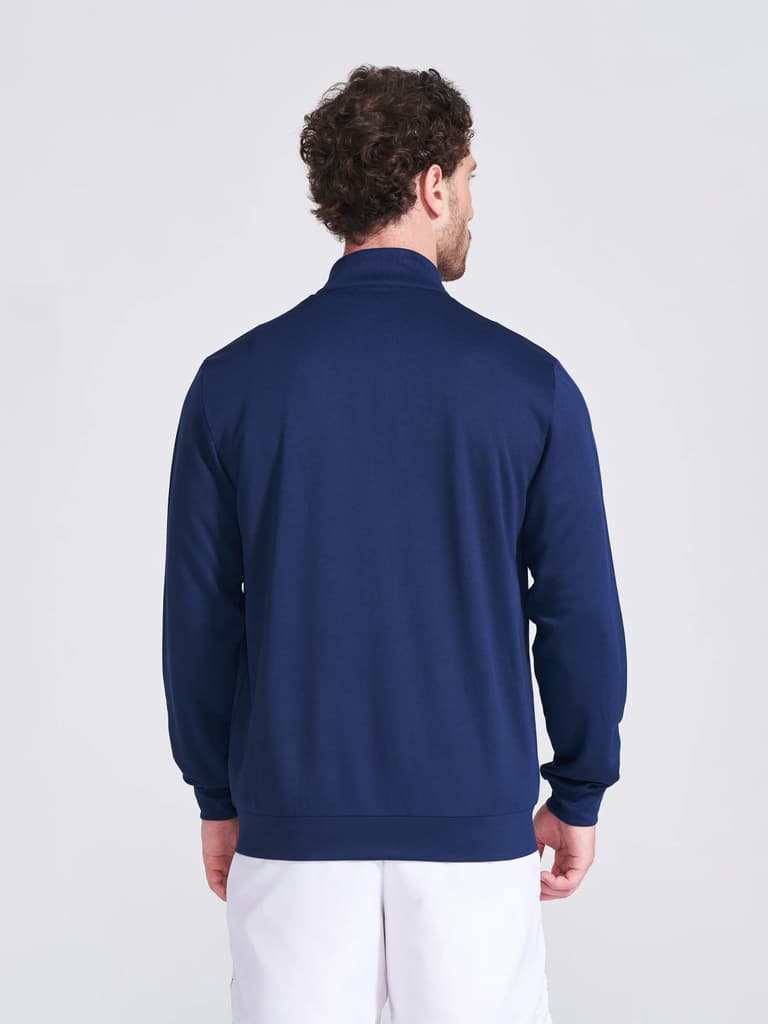 Men's Navy Solid Stand Collar Jacket — photo 5