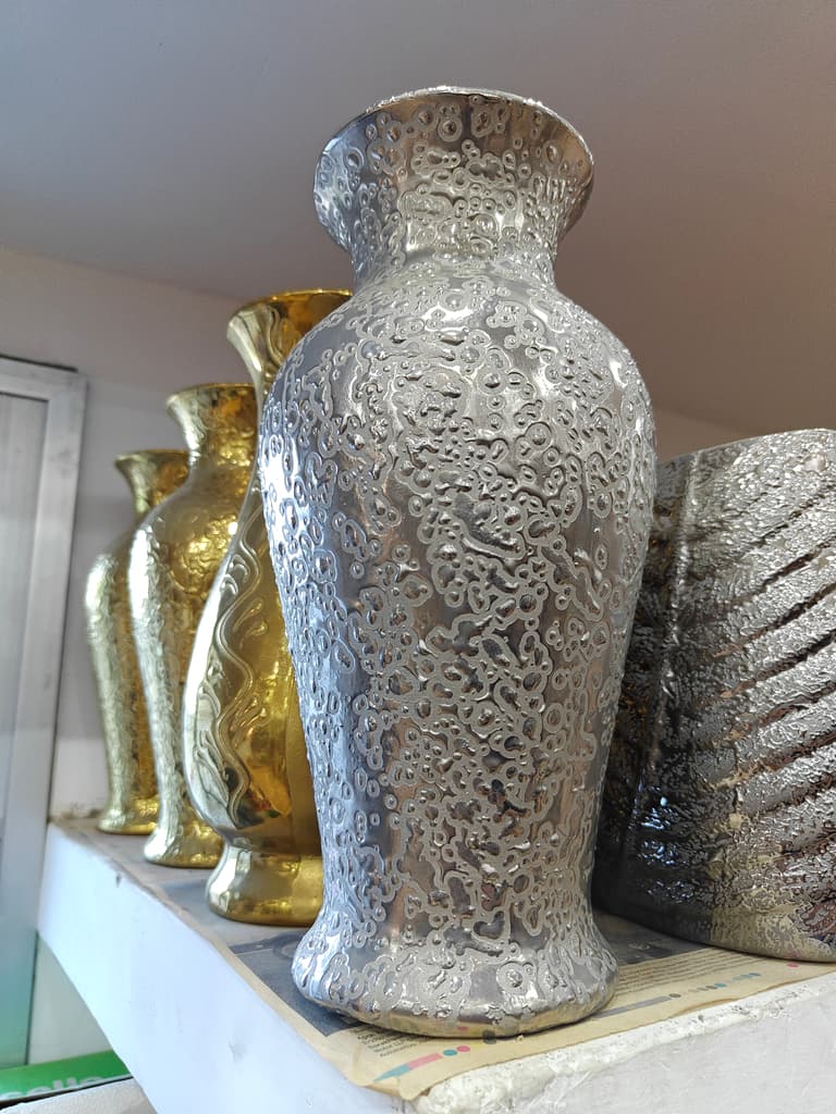 Silver Vase with Designs | Decorative | Metal | Silver