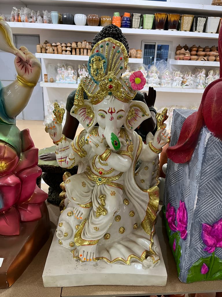 Ganesh Statue | Sculpture | Porcelain | White