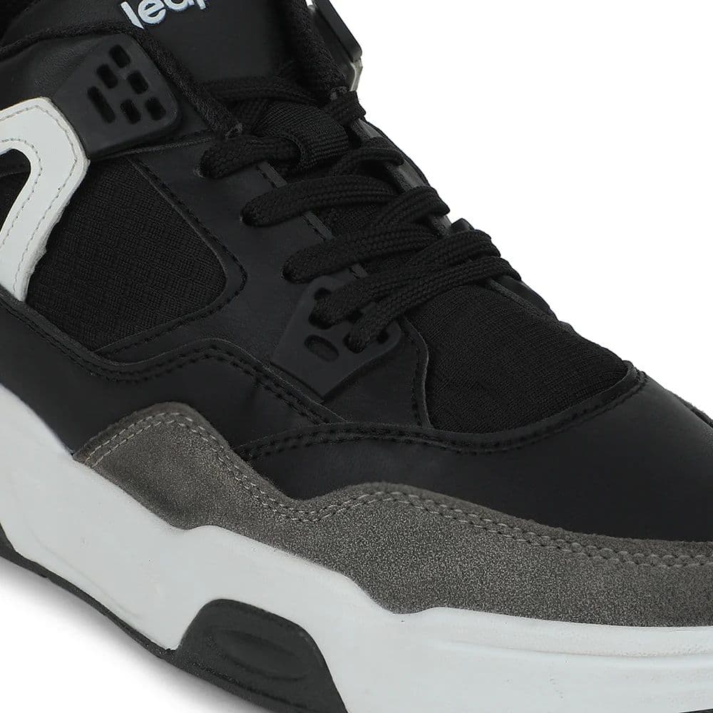 Leap7x Black Casual Sneakers For Men RETRO-02 By Liberty — photo 5