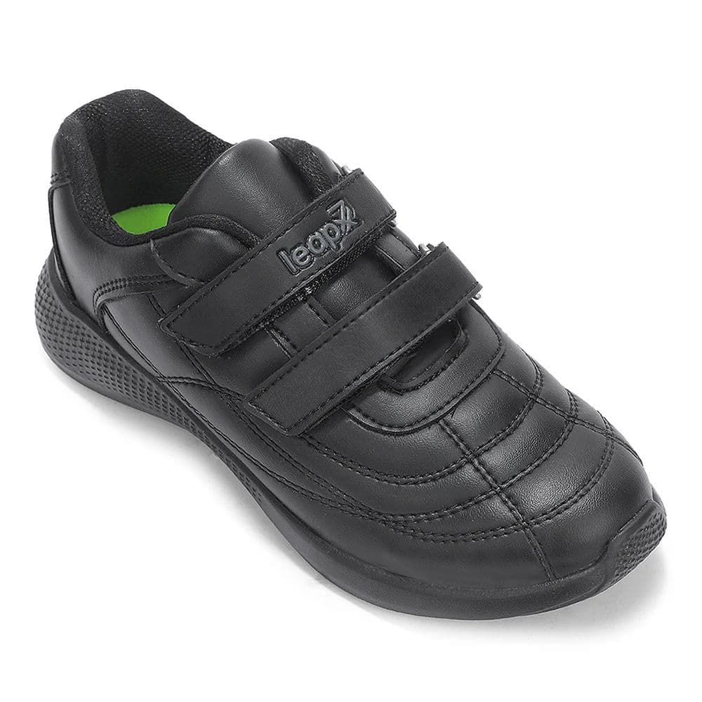 Lucy & Luke Black Casual Non Lacing Uniform School Shoes For Kids FUNRUN-E By Liberty — 11C/29 / Black