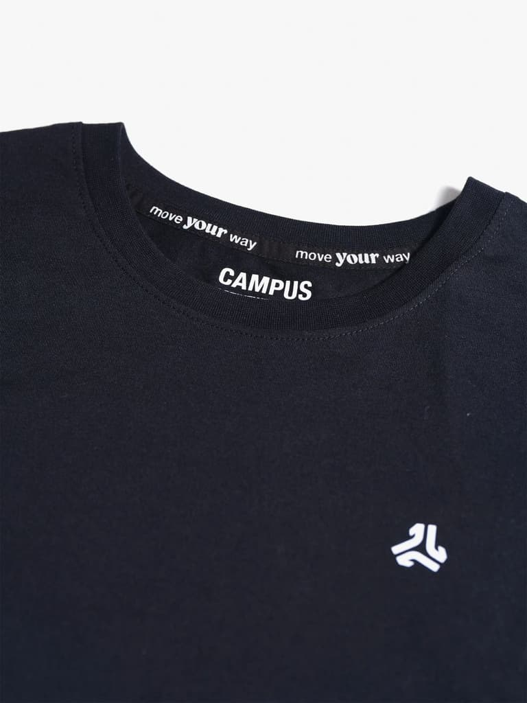 Women's Black Solid Round Neck T-Shirt — photo 7