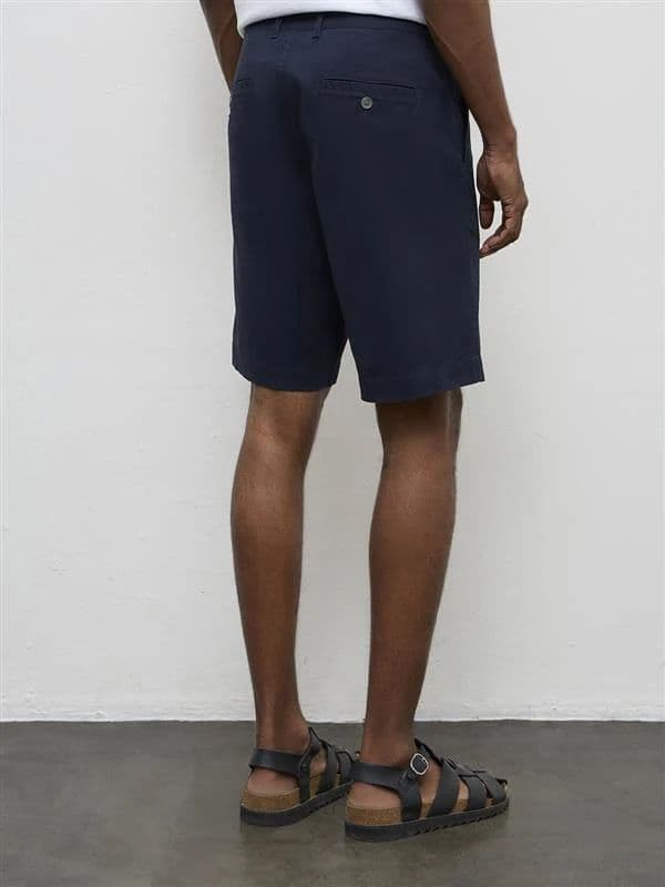 WES Casuals Navy Relaxed-Fit Mid-Rise Cotton-Blend Shorts — photo 4