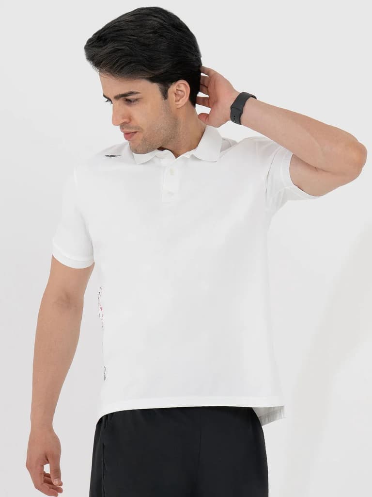 T Shirts for Men in White | Polyester Polo T Shirt — S / White