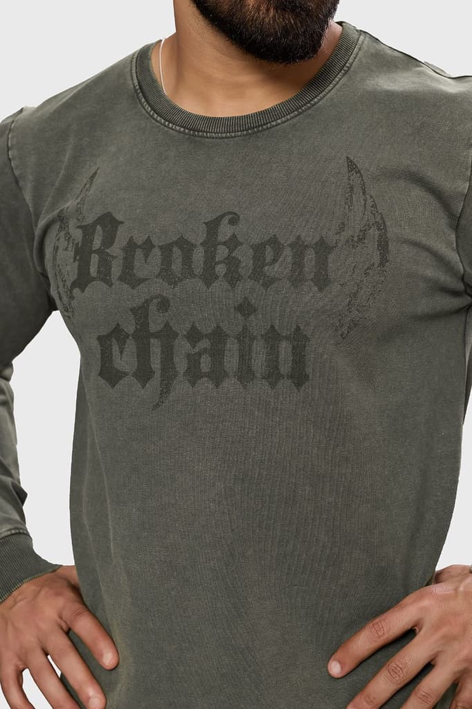 Shadow Washed Sweatshirt Olive — photo 4