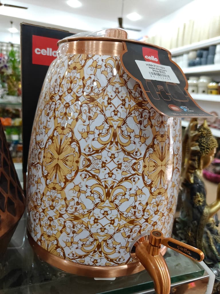 Gold Kettle with Flowers | Tea Kettle | Ceramic | Gold