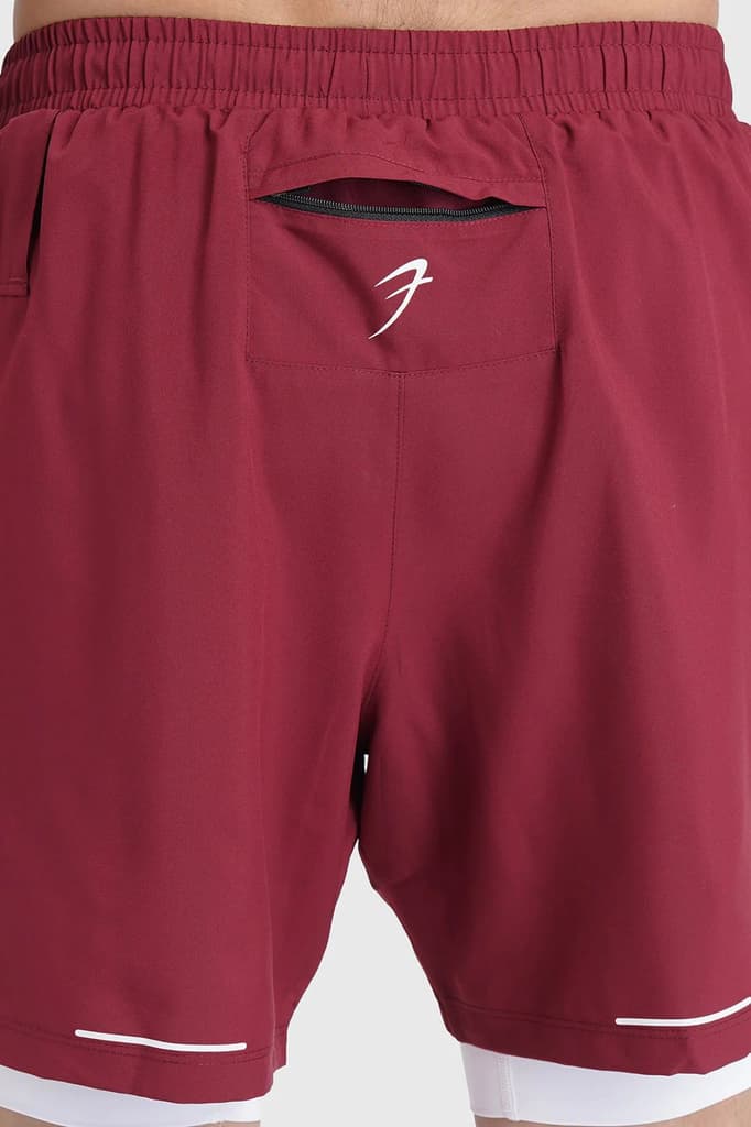 2 in 1 Mesh Shorts Maroon — photo 6