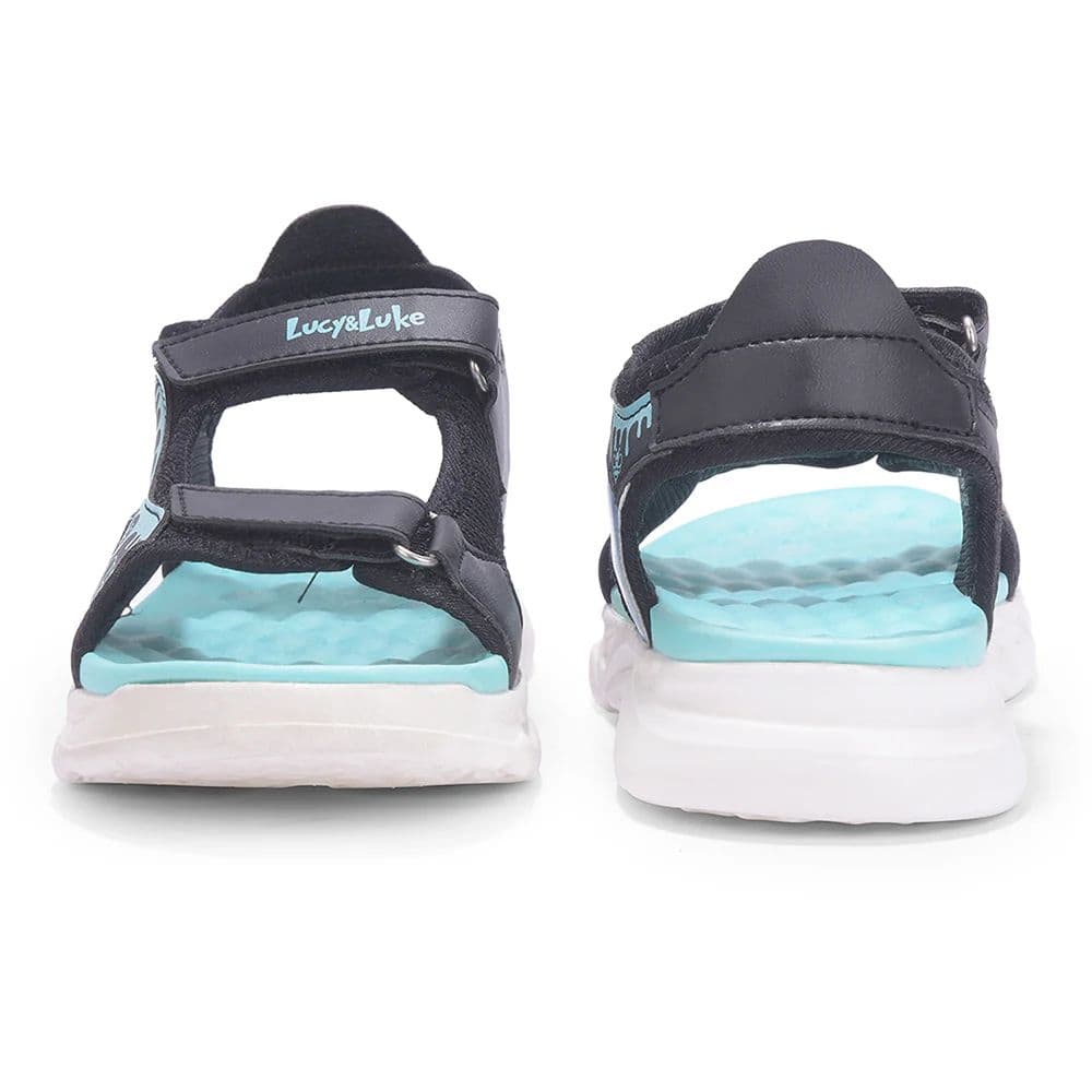 Lucy & Luke Black Casual Sandal For Kids HIPPO-30SE By Liberty — photo 8