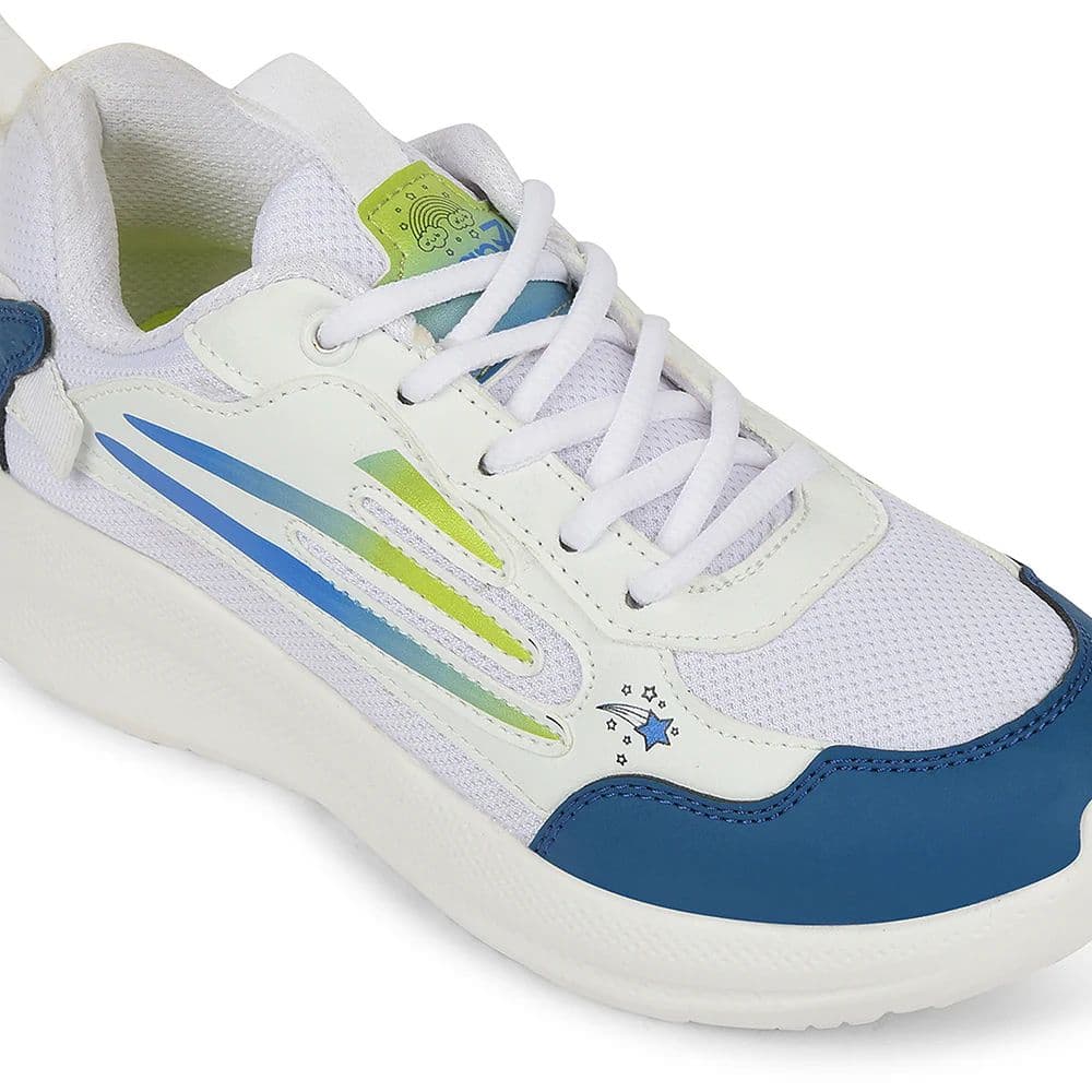Leap7x White Sports Lacing Running Shoes For Kids RYAN-1L By Liberty — photo 4